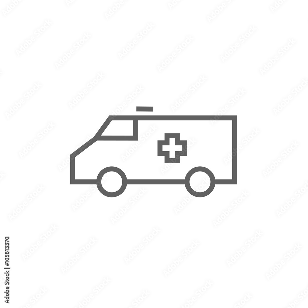 Ambulance car line icon. Ambulance car line icon.
