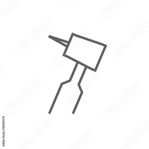 Dental drill line icon.