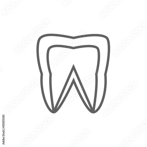 Molar tooth line icon.