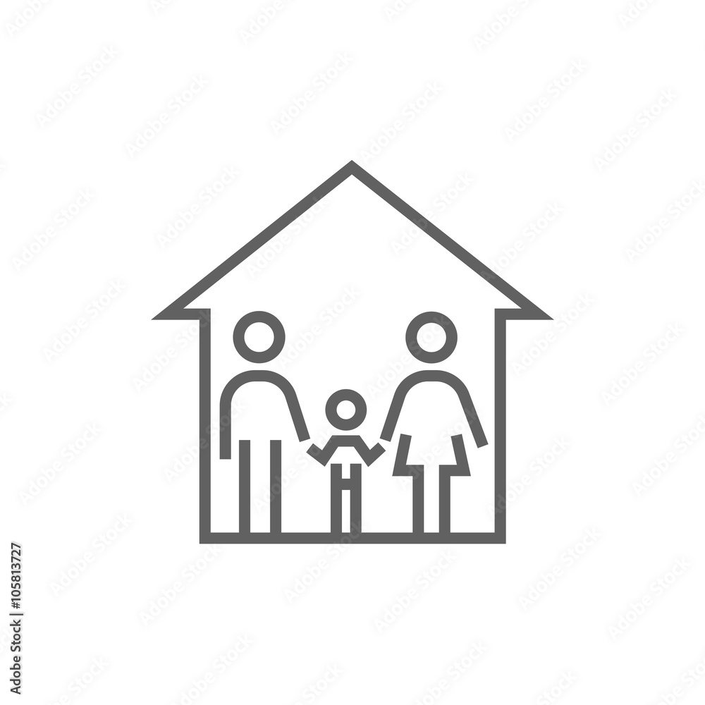 Family house line icon. Family house line icon.