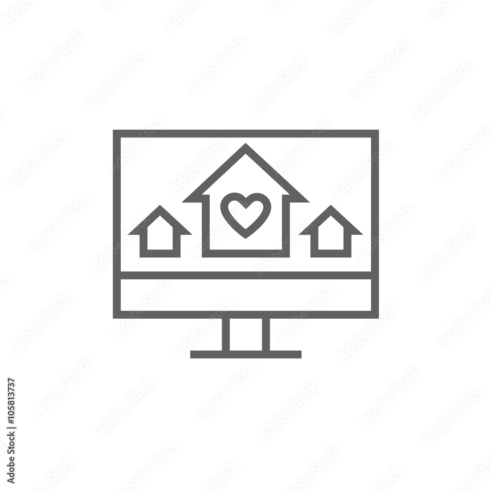 Smart house technology line icon. Smart house technology line icon.