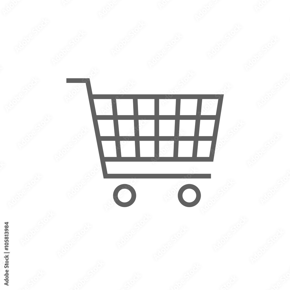 Shopping cart line icon. Shopping cart line icon.