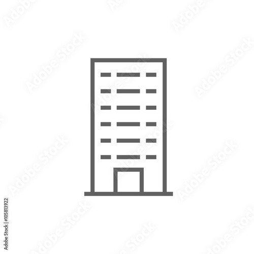 Residential building line icon.
