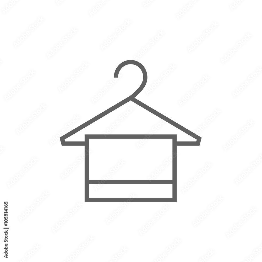 Towel on hanger line icon. Towel on hanger line icon.