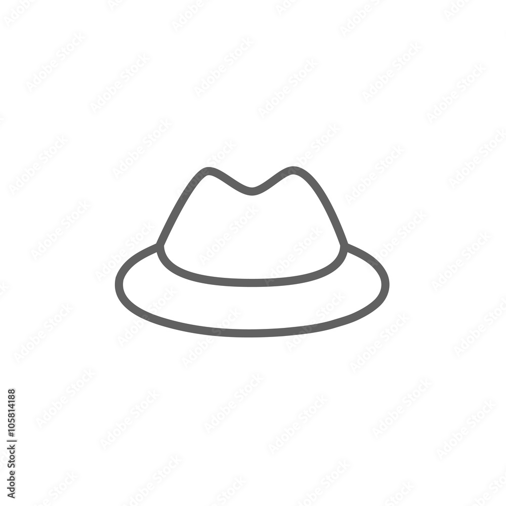 Classic hat line icon. Classic hat line icon.