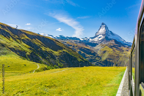 Matterhorn from the train window, Switzerland