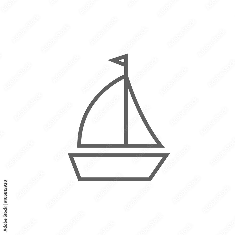 Sailboat line icon.