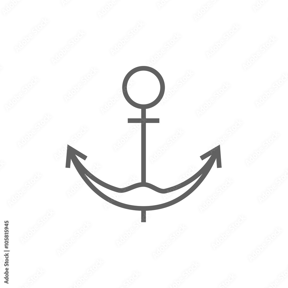 Anchor line icon. Anchor line icon.