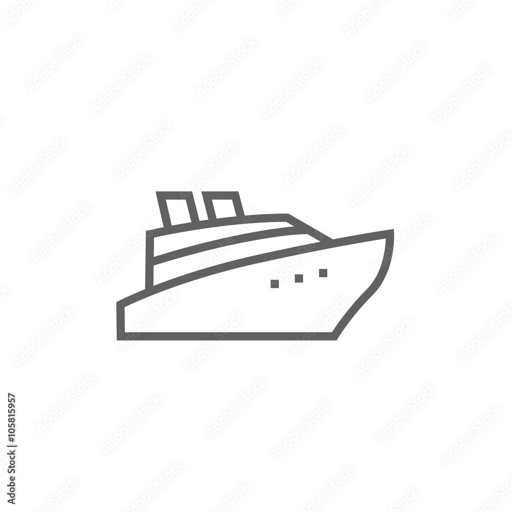 Obraz premium Cruise ship line icon.