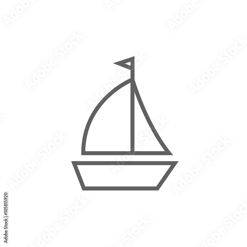 Sailboat line icon.