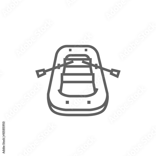 Inflatable boat line icon.