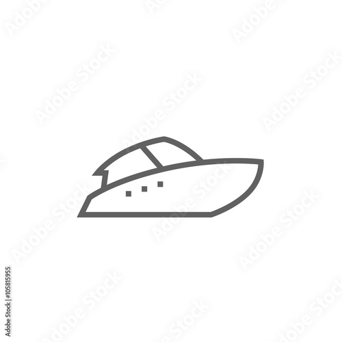 Speedboat line icon.