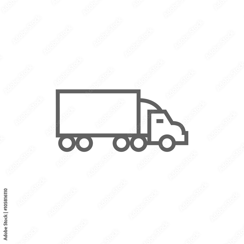 Delivery truck line icon. Delivery truck line icon.
