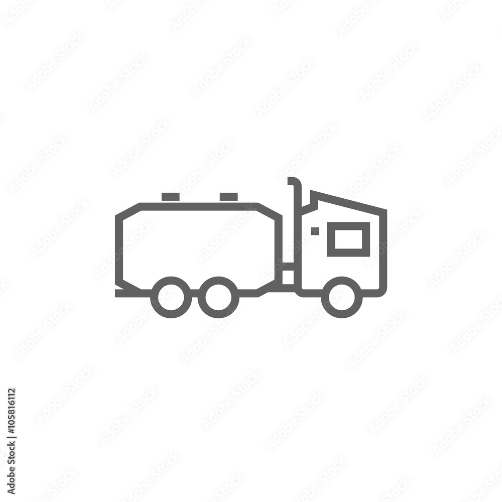 Truck liquid cargo line icon.