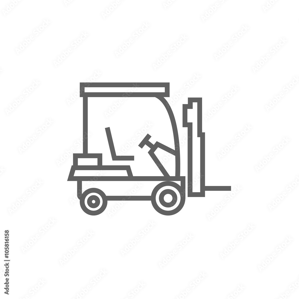 Forklift line icon.