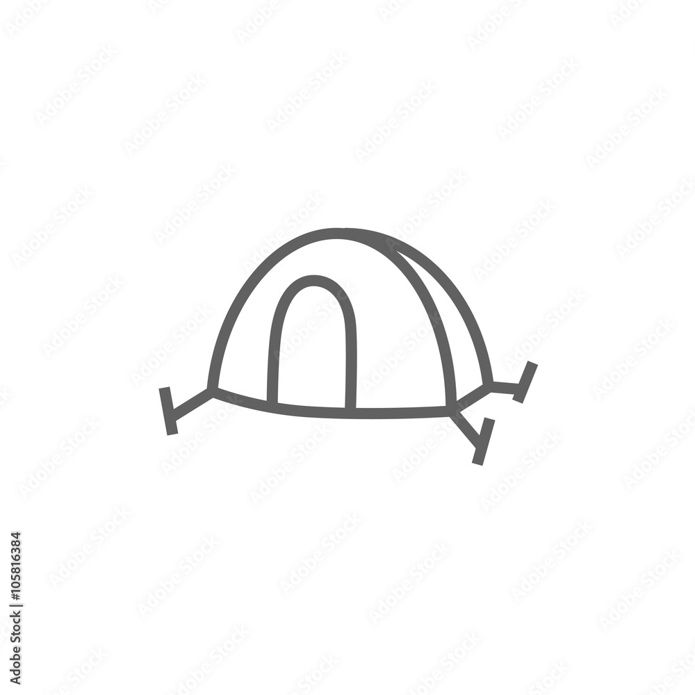 Tent line icon. Tent line icon.