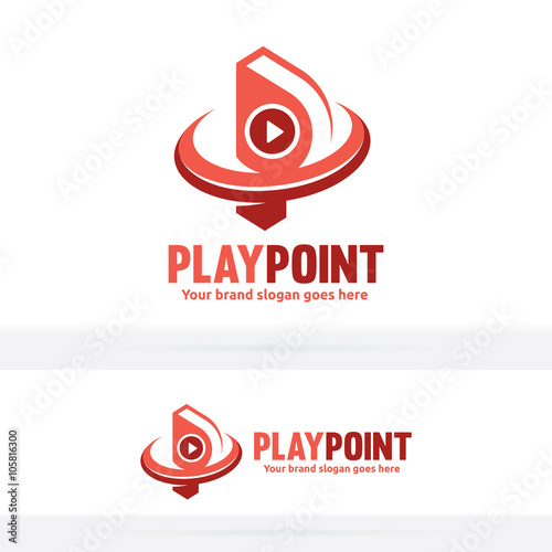 Letter P with Video Play Button Icon, Letter P Video Logo, Letter P Play Button fro Company Identity