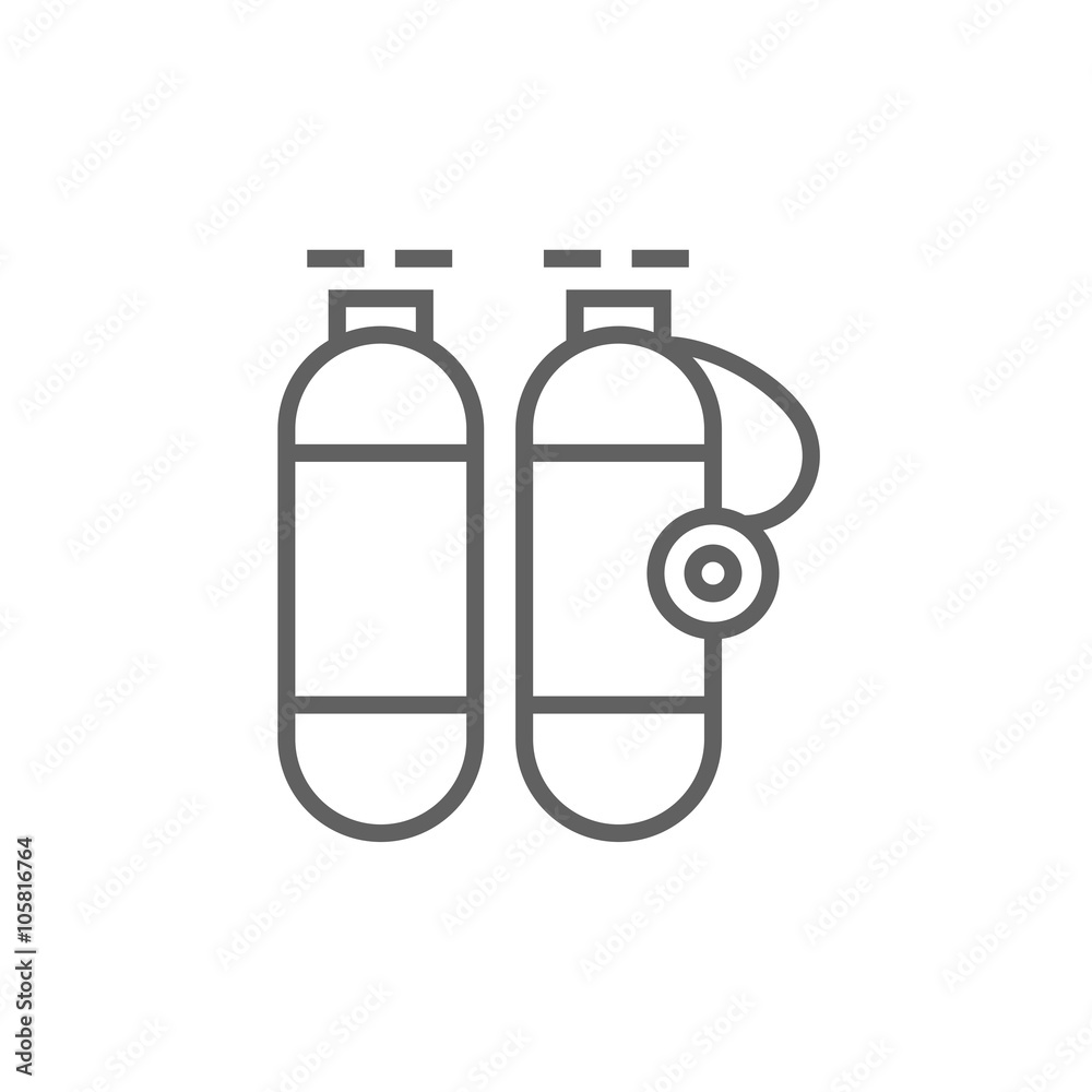 Oxygen tank line icon. Oxygen tank line icon.