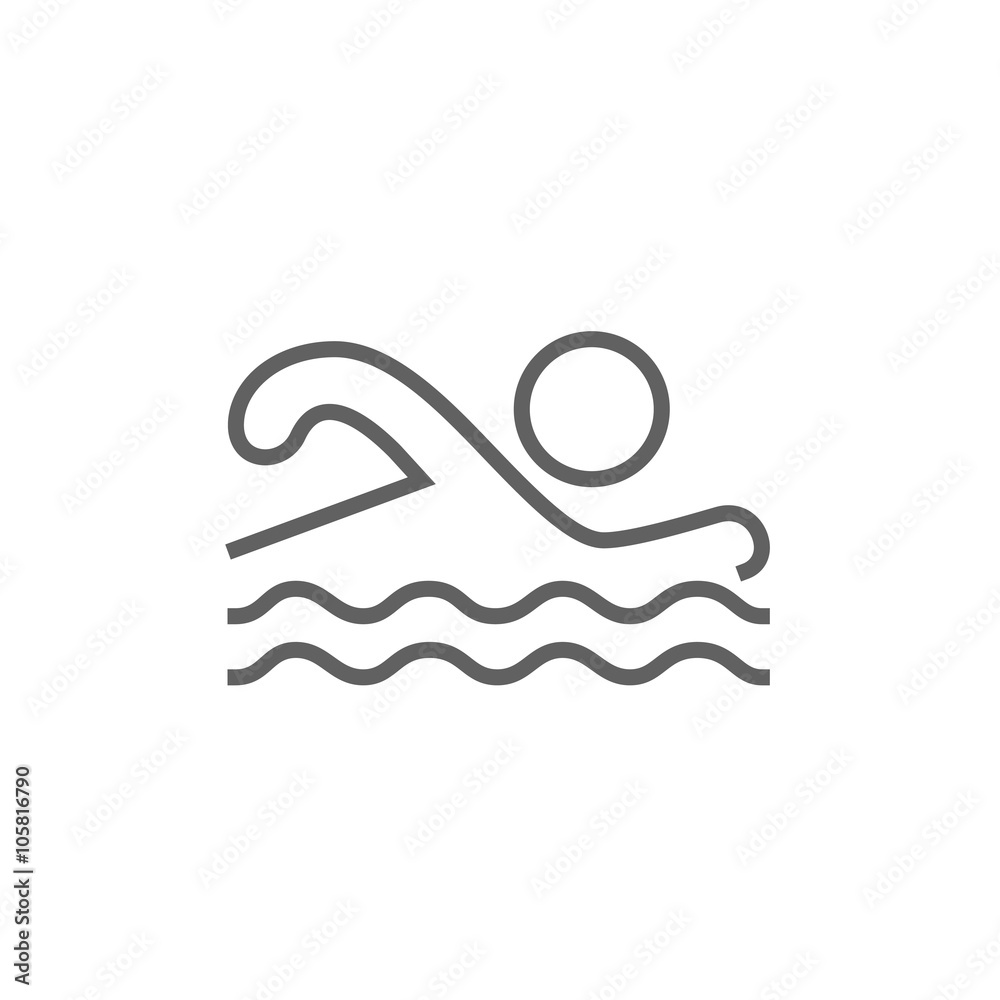 Swimmer line icon. Swimmer line icon.