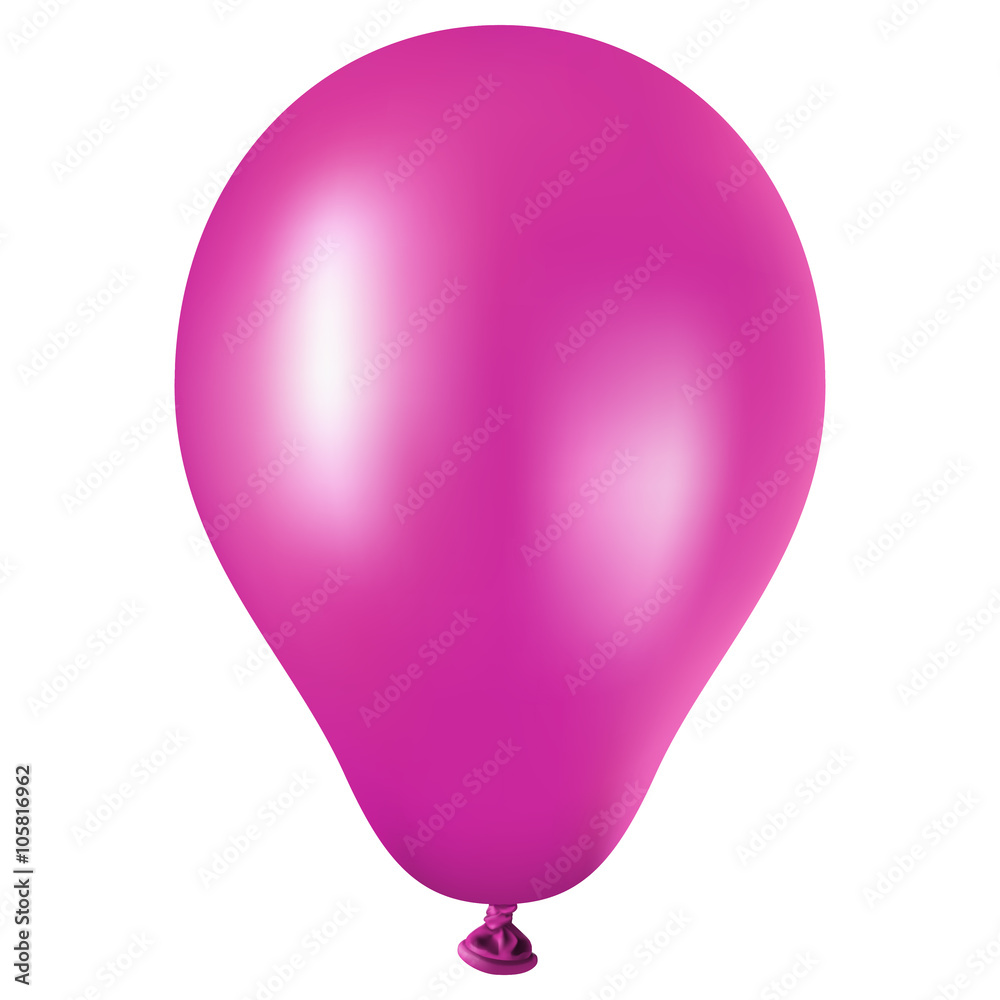 Großer pinker Ballon auf weißem Hintergrund Stock Vector | Adobe Stock
