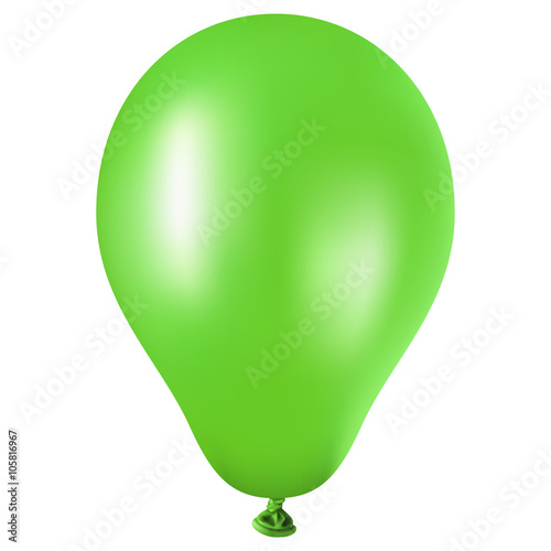 Großer grüner Ballon auf weißem Hintergrund