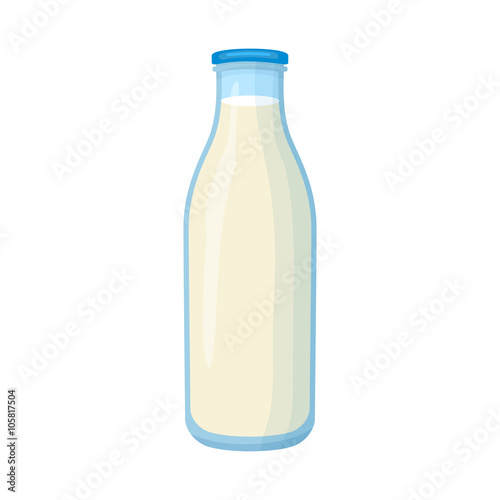 Bottle of milk icon, cartoon style