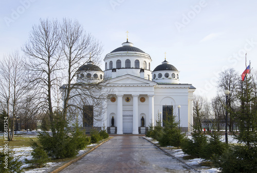 Sophia (Ascension) Cathedral march afternoon. Tsarskoye Selo
