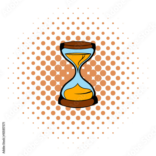 Hourglass icon, comics style