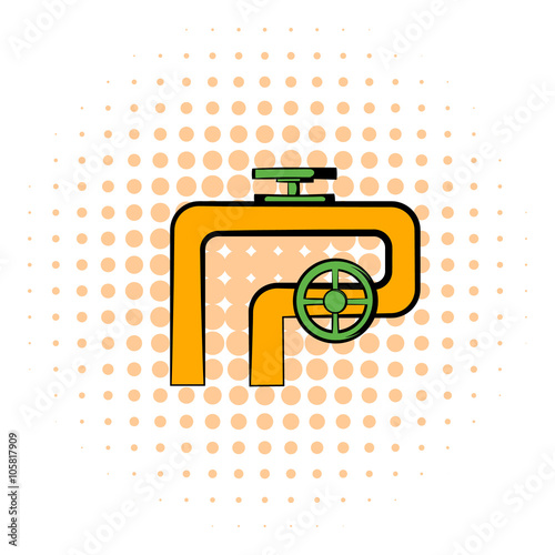 Pipeline with valve and handwheel icon