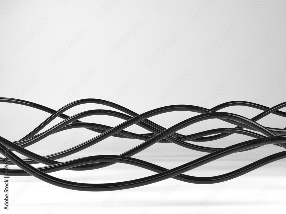 Black electric wires or abstract lines Black electric wires or abstract lines