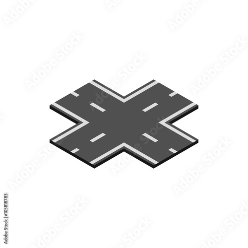 Crossroad icon, isometric 3d style
