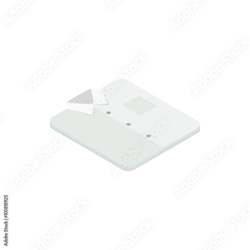 White folded shirt icon, isometric 3d style 