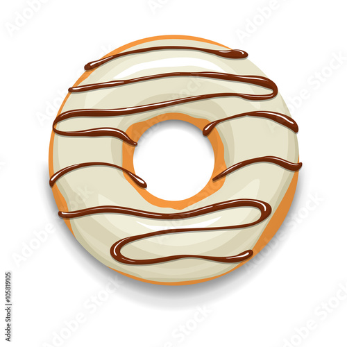 Glazed donut icon, cartoon style