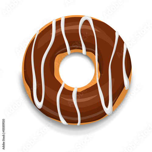 Chocolate donut icon, cartoon style