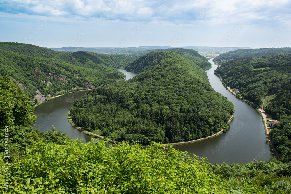 View from Cloef to Saarschleife, Saar river, Germany View from Cloef to Saarschleife, Saar river, Germany