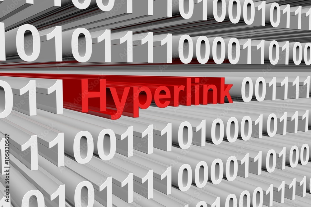 hyperlink presented in the form of binary code