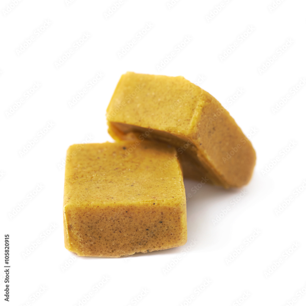 Bouillon stock broth cube isolated