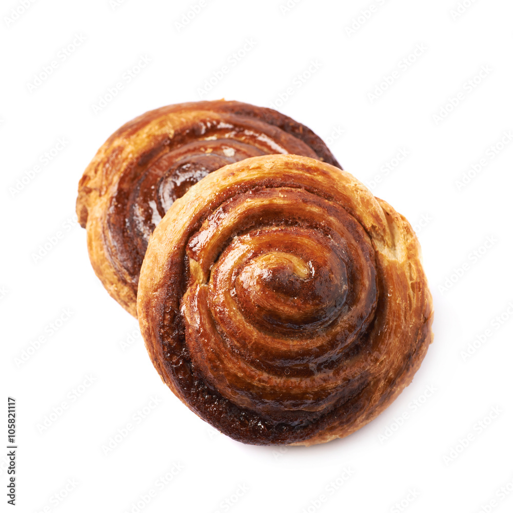Fototapeta premium Cinnamon roll pastry bun isolated