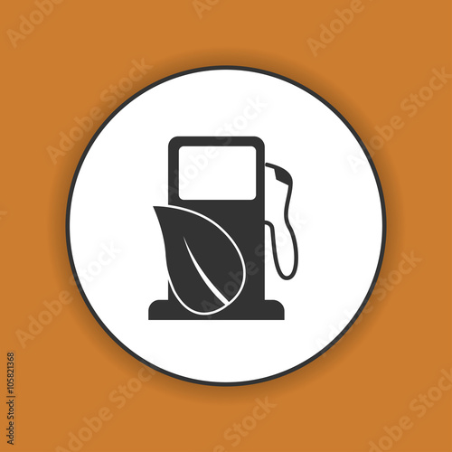 Gas station with leaves icon.