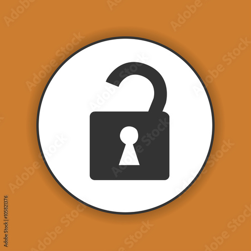 lock icon  Flat design style