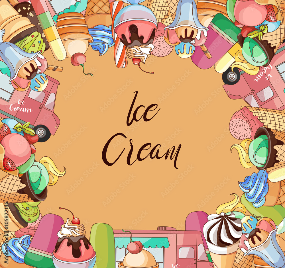 Obraz premium Ice creams collection