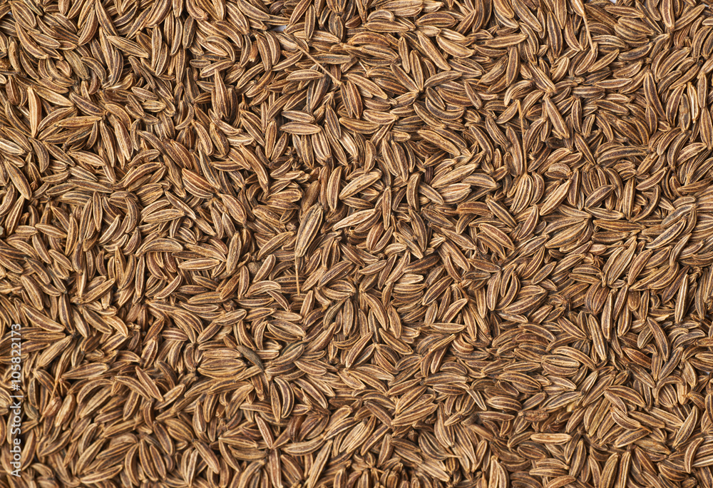 Surface covered with cumin seeds