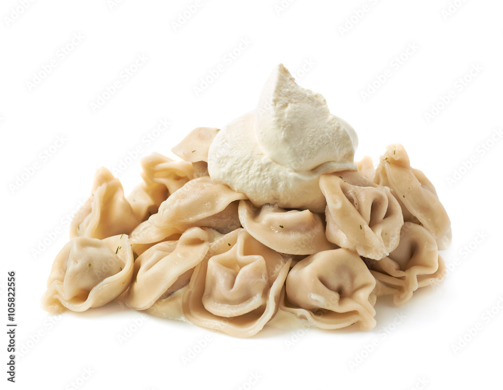 Pile of cooked dumplings isolated Pile of cooked dumplings isolated