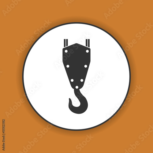 crane hook vector icon
