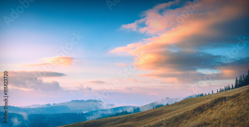 Carpathian sunset sky