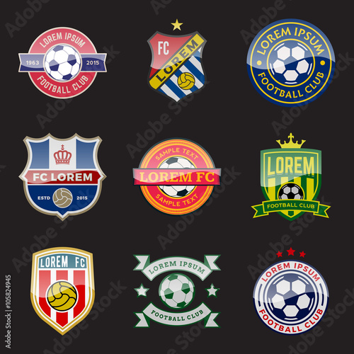 vector set of football (soccer) crests and logos