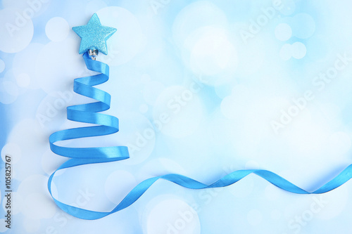 Fotografie Beautiful fir tree made from satin ribbon
