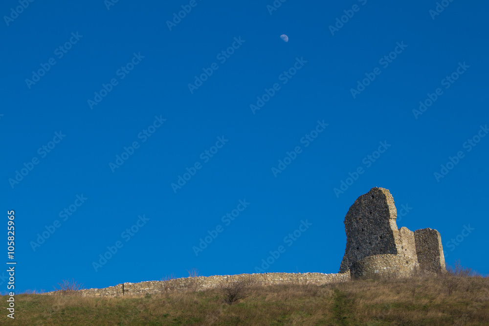 Devin castle ruins, surrounding wall, Slovakia