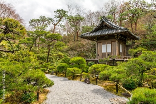 Kyoto Japan Zen Garden with Shinto Shrine