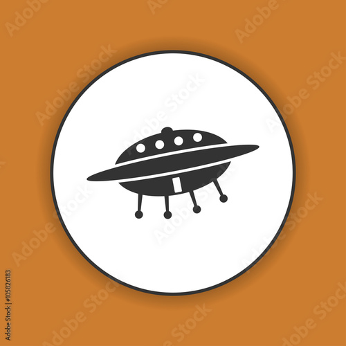 UFO icon. Flat
